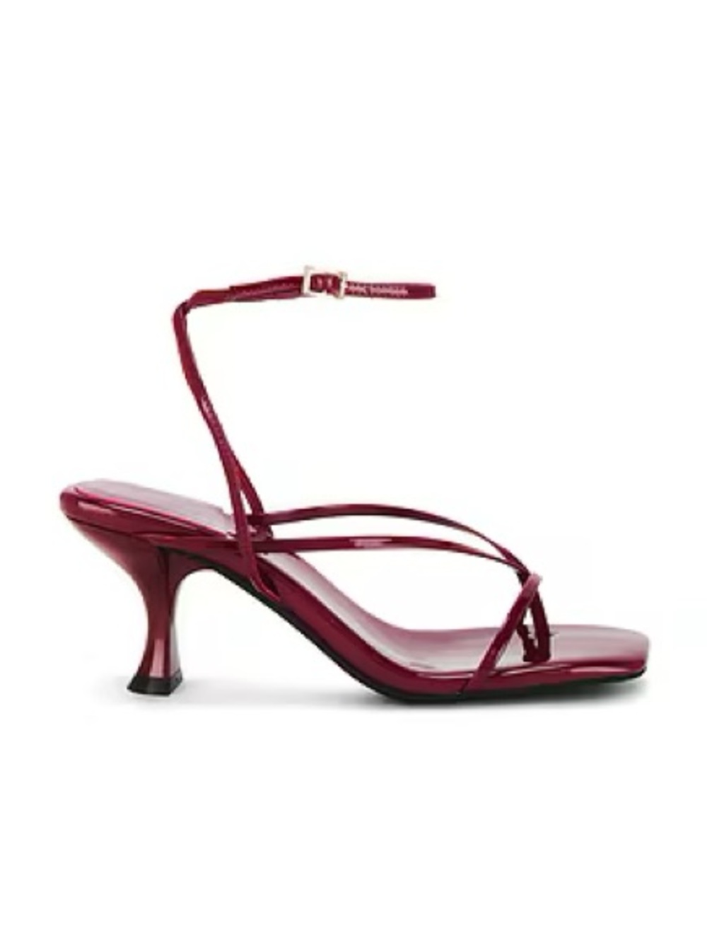 Jeffrey Campbell Red Patent Strappy Square-Toe Heels